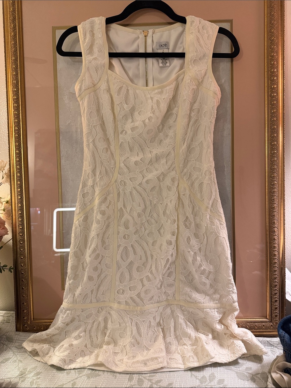 Sleeveless Ivory Lace Dress
